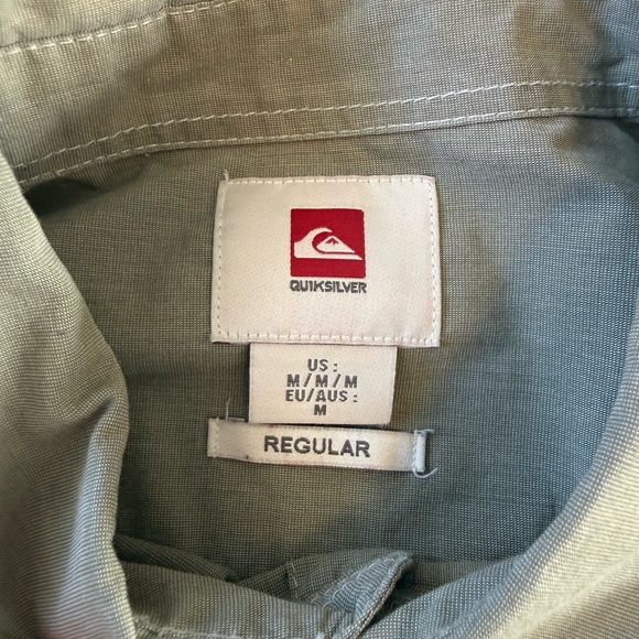Quiksilver Men’s Long Sleeve Button Down Shirt Sage Size Medium Regular Fit - Picture 7 of 12